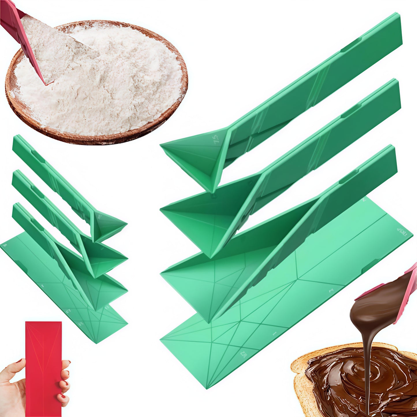 🔥Last Day 49% OFF✨POLYGONS FLAT 3-IN-1 FOLDING MEASURING SPOONS