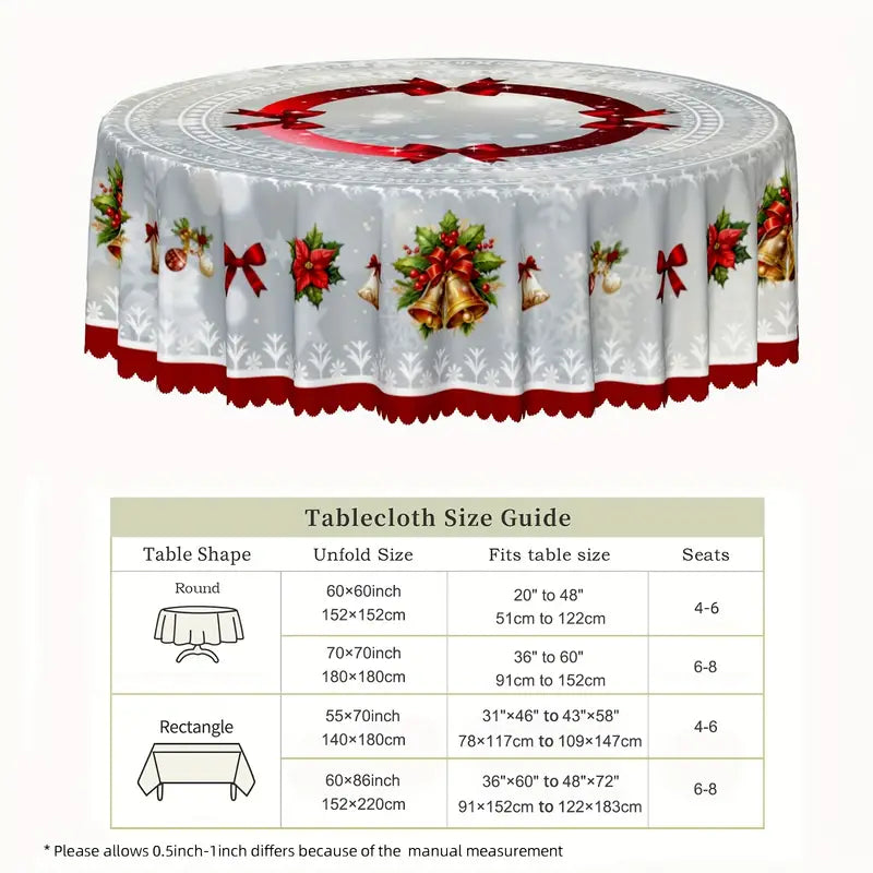 🎄Christmas Sale 60% OFF🔥Winter Christmas bow bell tablecloth