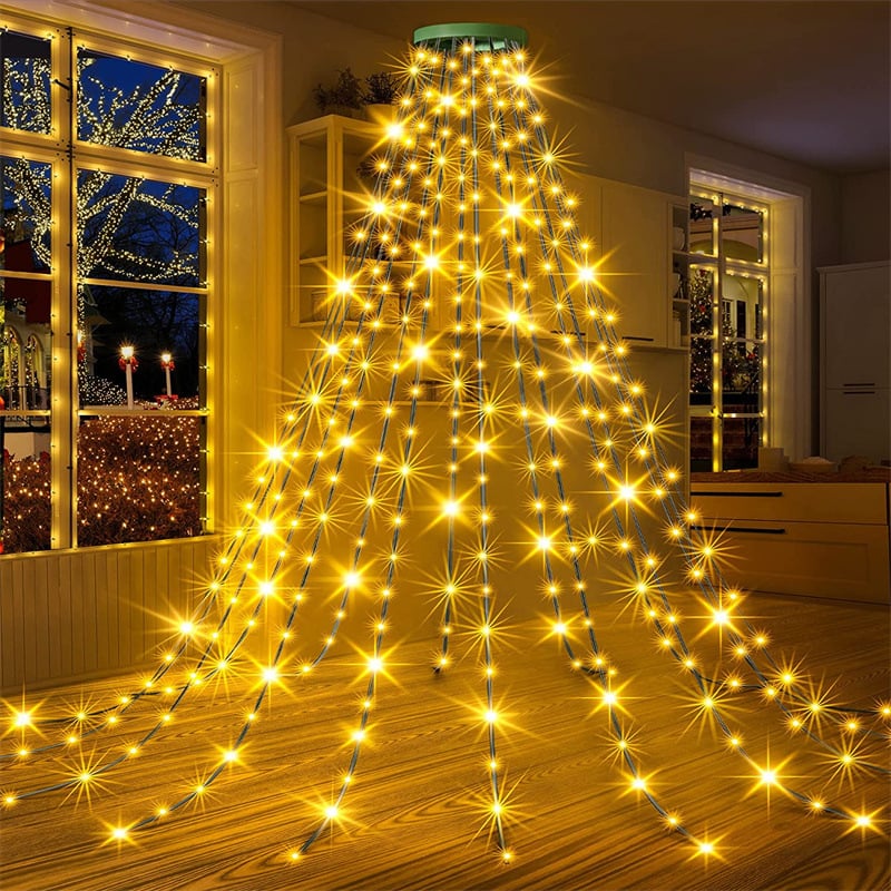 🎄Holiday Pre-Sale Save 49%🔥Christmas Tree Waterfall Lights with Ring