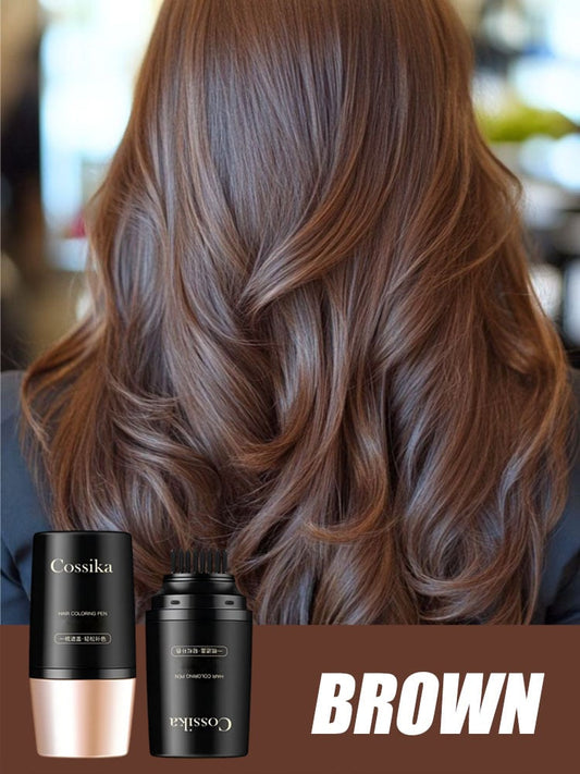 Hairdressing pen with tooth comb that does not hurt the scalp and covers gray hair