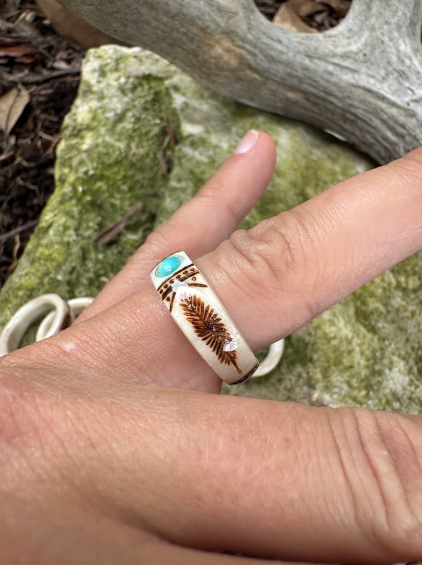 🔥LAST DAY 49% OFF--💍Hand Carved Antler Ring