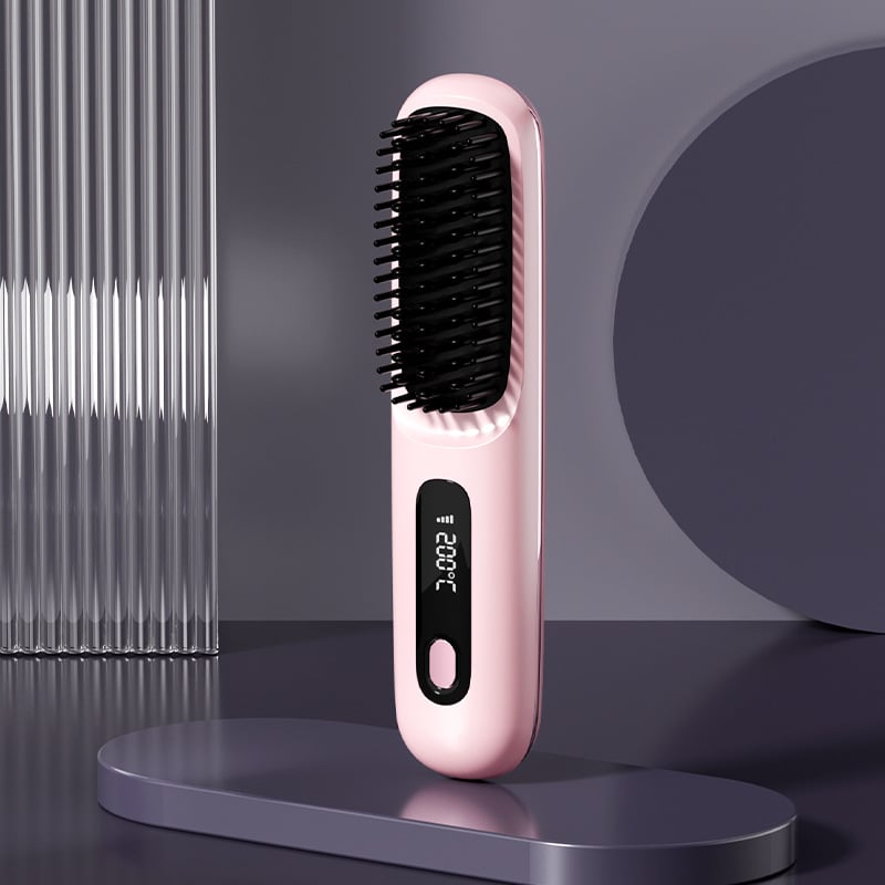 LCD Wireless Ceramic Heating Hair Straightening Comb