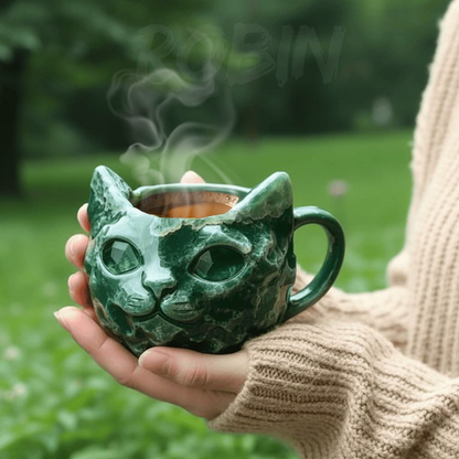 NEW HANDMADE Crystal Cat Face Mugs – Limited Edition ☕