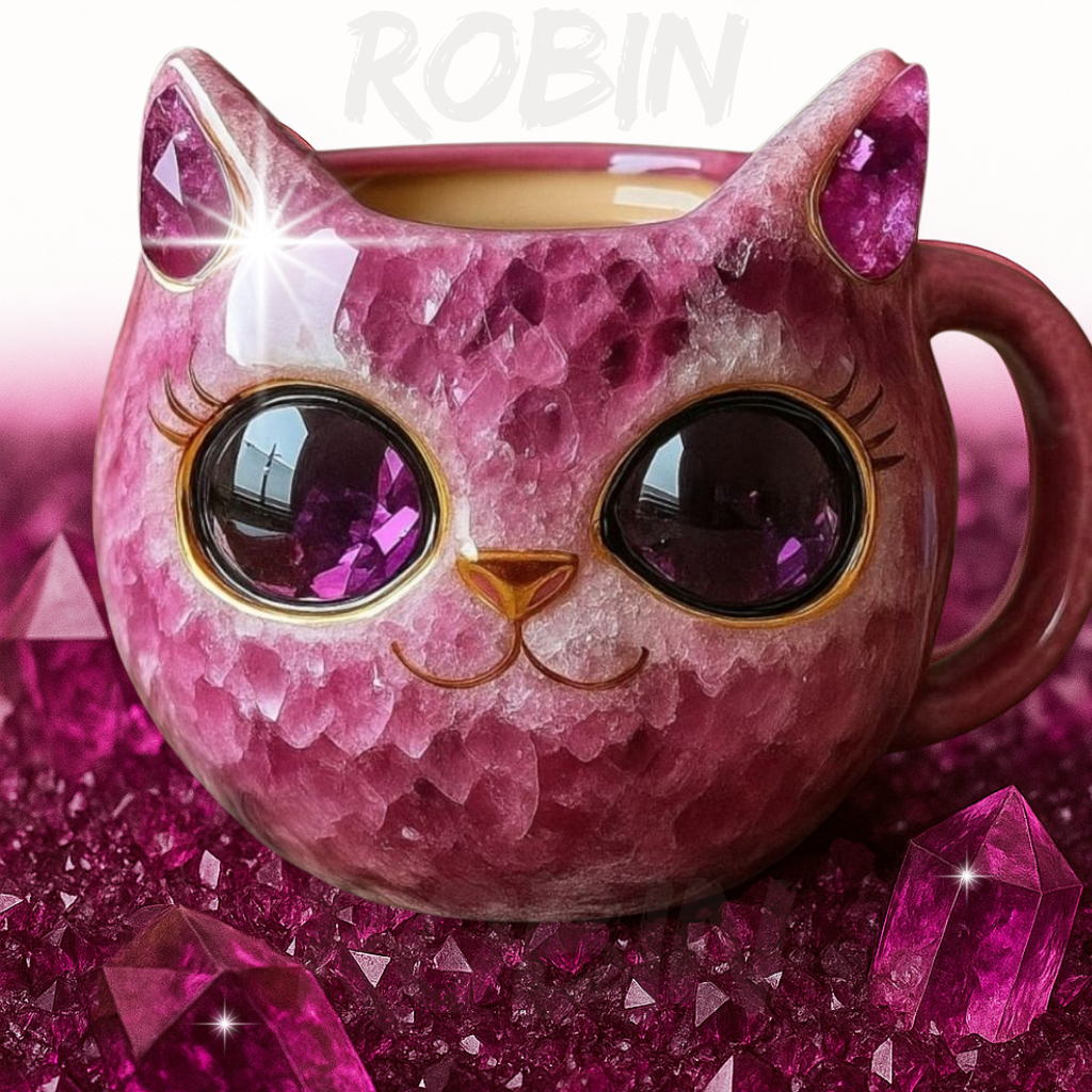 NEW HANDMADE Crystal Cat Face Mugs – Limited Edition ☕