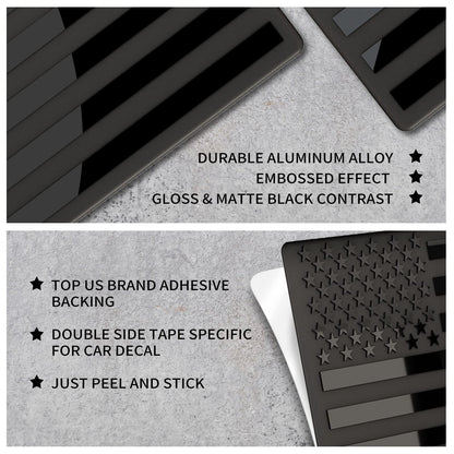🔥3D All-Black American Flag Emblem Decal