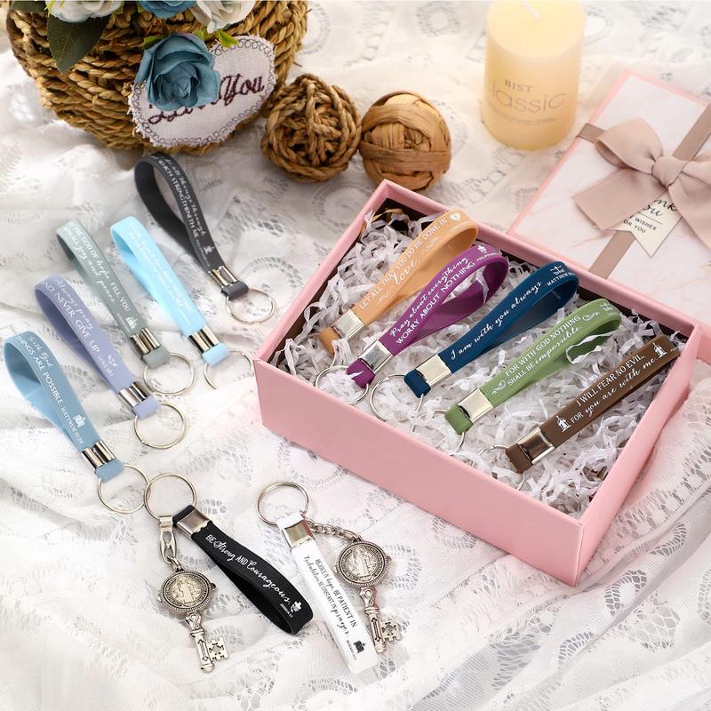 🔥LAST DAY 50% OFF - ✨24/36/100Pcs Bible Verse Keychain Christian Trendy Keychain Wristlet