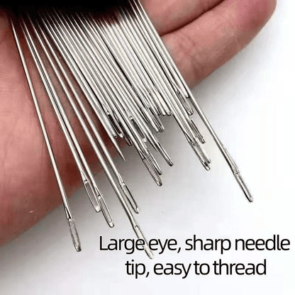 ULTIMATE Big-Eye Needle Set 34 PCS: Thread in Seconds, Craft with Joy! 🧵✨