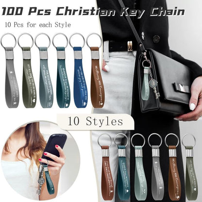 🔥LAST DAY 50% OFF - ✨24/36/100Pcs Bible Verse Keychain Christian Trendy Keychain Wristlet