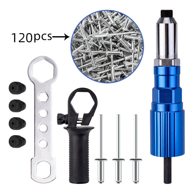 🎉Professional Rivet Gun Adapter Kit with 4Pcs Nozzle Bolts