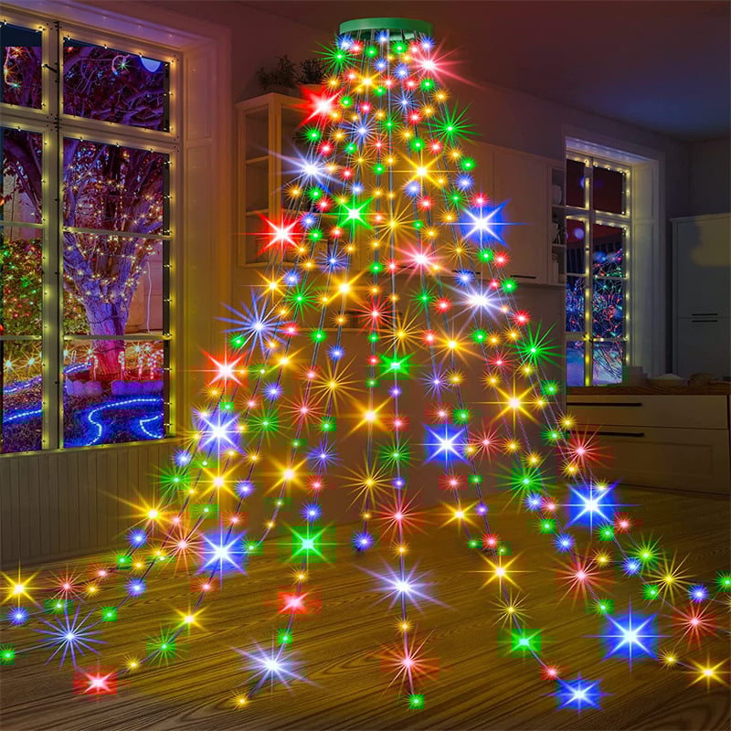 🎄Holiday Pre-Sale Save 49%🔥Christmas Tree Waterfall Lights with Ring
