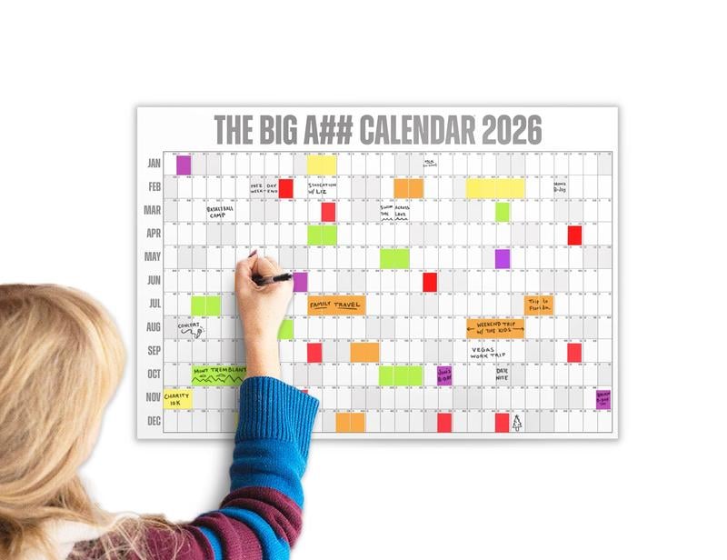 🔥Last Day 50% OFF 📅The Big A## Calendar 2026 - Flexible Dry-Erase Material ✍️Design Your Amazing Year!🏃
