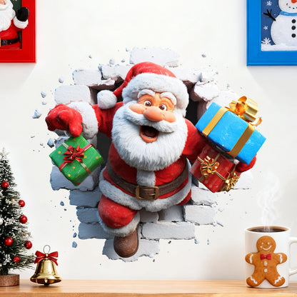 🎄"Santa's Breaking In!"🎅Christmas Creative Wall Sticker - Perfect Size For Every Christmas Corner!🎁