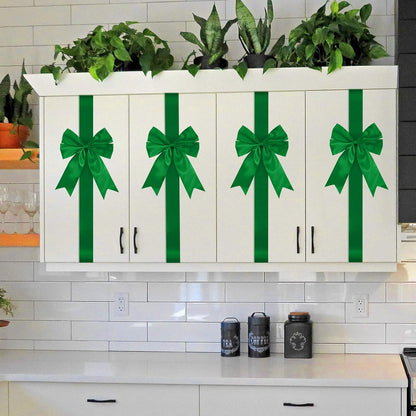 🎀 Elegant Red Christmas Cabinet Bows – Simple, Reusable, and Perfect for Every Celebration 🎉