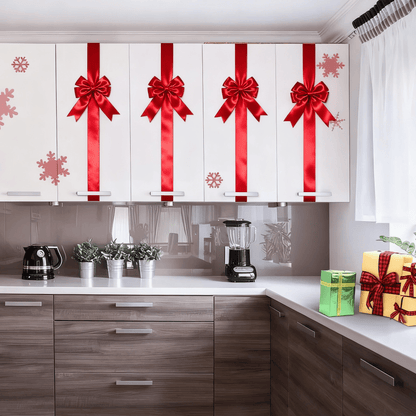🎀 Elegant Red Christmas Cabinet Bows – Simple, Reusable, and Perfect for Every Celebration 🎉