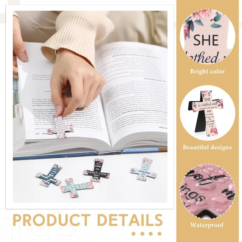 🔥LAST DAY BUY 3 GET 1 FREE📖12 Pcs Magnetic Cross Bookmarks Gifts for Bible Study, Readers, Teachers, Students🌸✝️