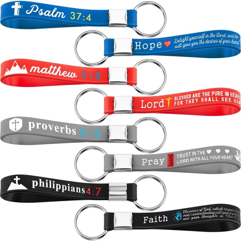 🔥LAST DAY 50% OFF - ✨24/36/100Pcs Bible Verse Keychain Christian Trendy Keychain Wristlet