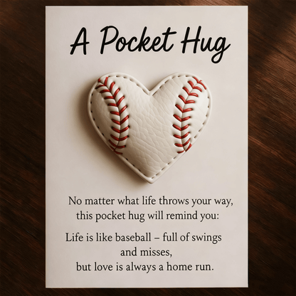 ⚾Baseball Pocket Hug with Gift Card💌Handmade with Real Baseballs