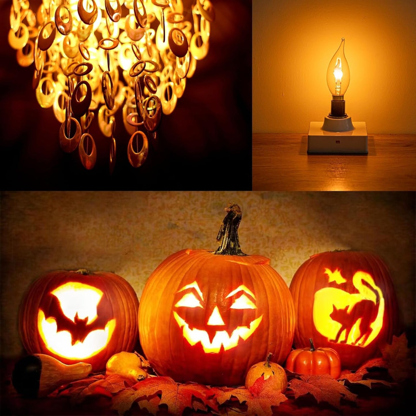 💡LED Flickering Flame Decoration Light Bulbs -Perfect Ambiance for Halloween Christmas