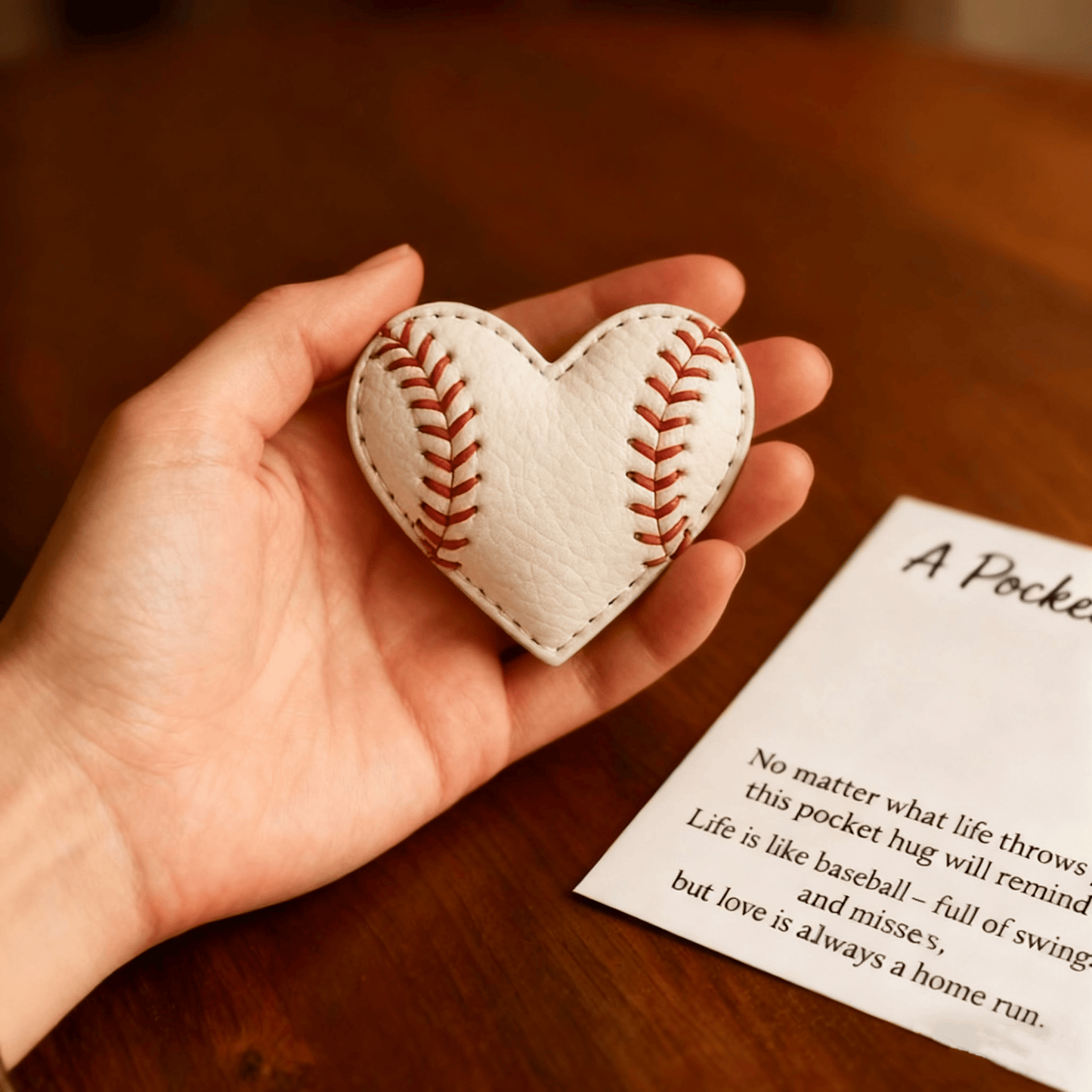 ⚾Baseball Pocket Hug with Gift Card💌Handmade with Real Baseballs