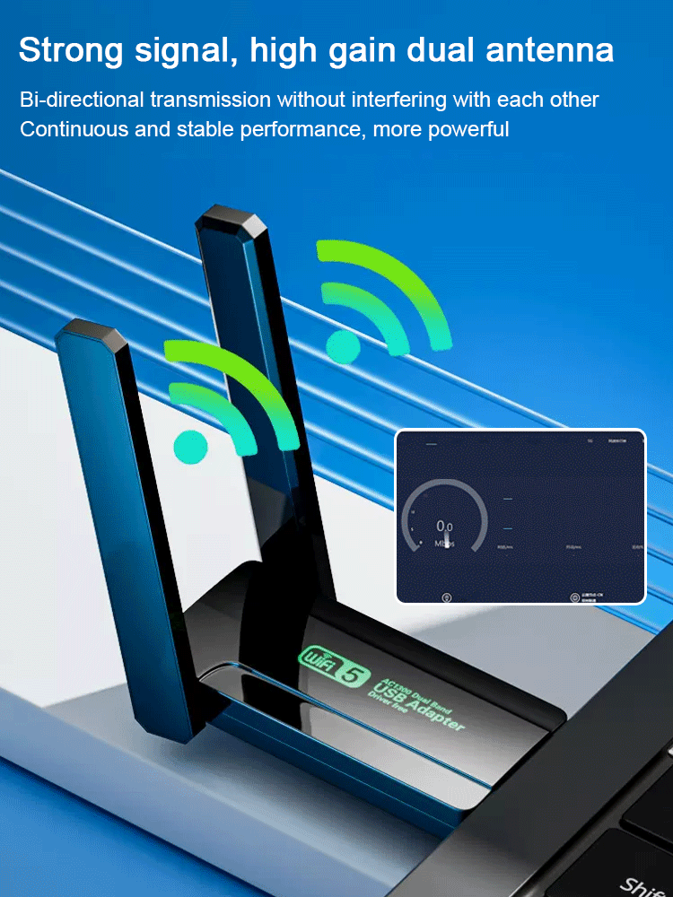 🌐2025 News🚀[Fast to Fly] 1300M Dual Band Drive-free Wireless Network Card