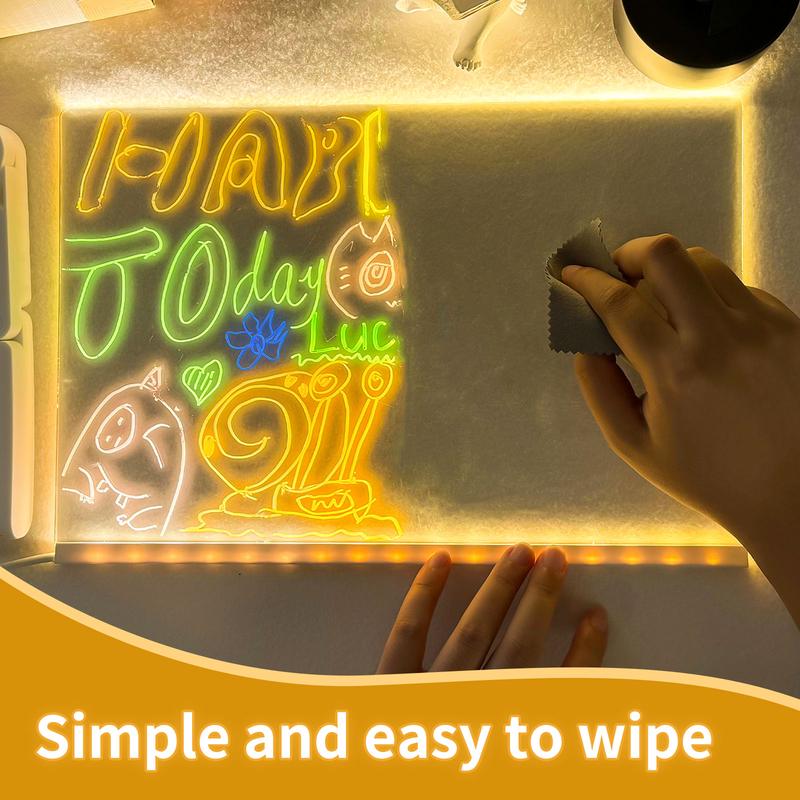 🎁Creative Rewritable Acrylic LED Message Board 🎨 (set come with 7 Pens)