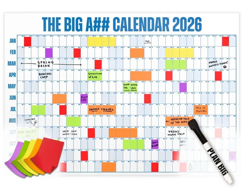 🔥Last Day 50% OFF 📅The Big A## Calendar 2026 - Flexible Dry-Erase Material ✍️Design Your Amazing Year!🏃