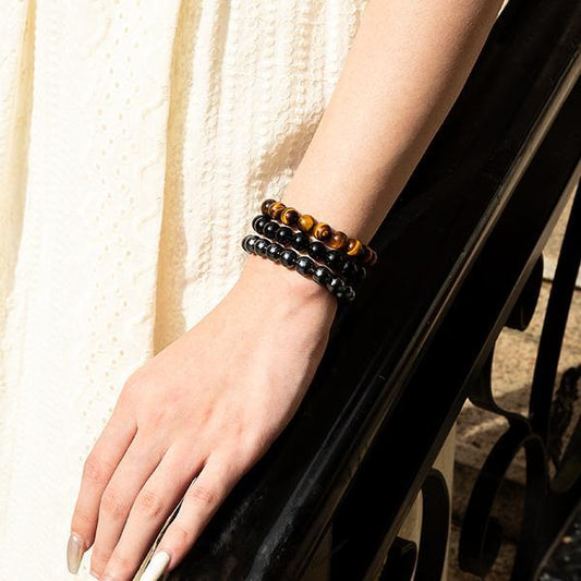 🔥Triple Protection Bracelet Set – 8mm| Almost Gone⚡