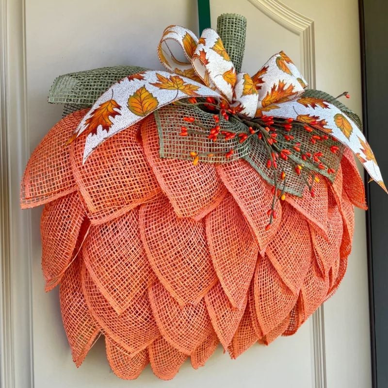 🔥 🍁Handmade Fall Pumpkin Wreath🎃
