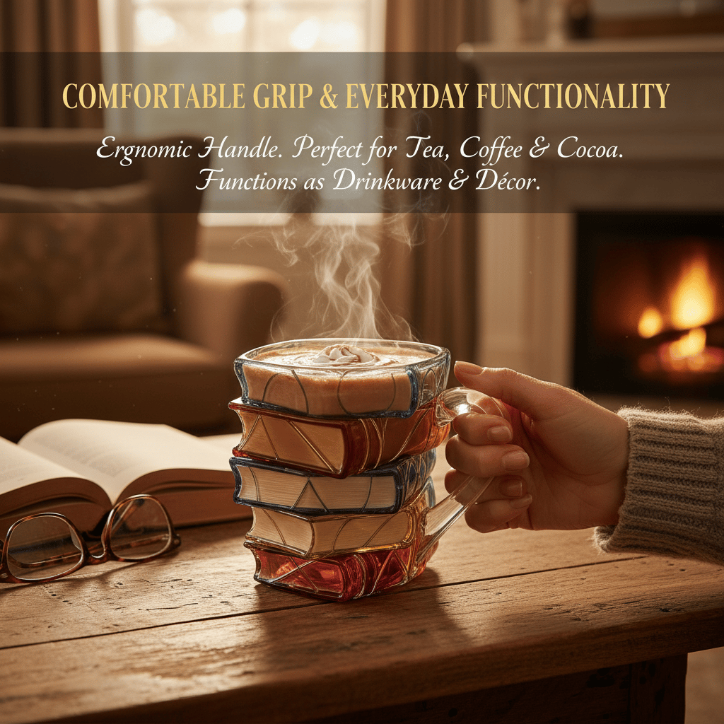 Artisan Stained Glass Book Stack Mug - Handcrafted Elegance Meets Your Favorite Reading Ritual📚