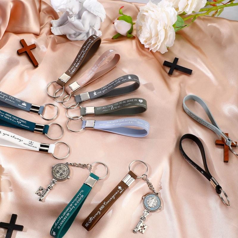 🔥LAST DAY 50% OFF - ✨24/36/100Pcs Bible Verse Keychain Christian Trendy Keychain Wristlet
