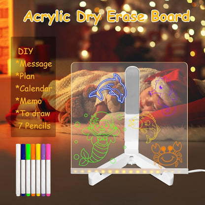 🎁Creative Rewritable Acrylic LED Message Board 🎨 (set come with 7 Pens)