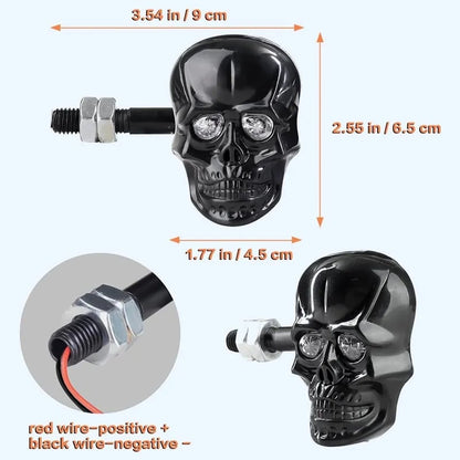 🏍️2025 Halloween Pre-Sale💥Skull Head LED Amber Turn Signal Indicator Light
