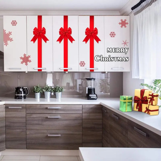 🎀 Elegant Red Christmas Cabinet Bows – Simple, Reusable, and Perfect for Every Celebration 🎉