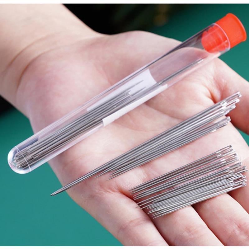 34PCS Big Eye Steel Needles Set - Long & Thin Handmade Quilting & Sewing Needles Kit for DIY Sewing Projects