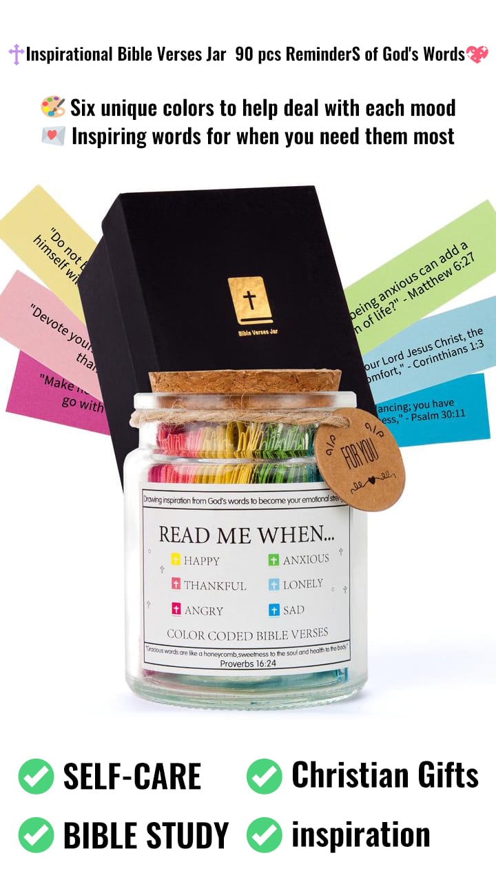 ✨✝️Inspirational Bible Verses Jar 🎁 A Reminder of God's Words💖