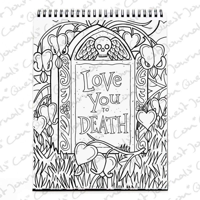 🔥Last Day 49% OFF -🖤🎨Waiting for the Night Gothic Love Coloring Book 📓(📚Hardcover - No Bleed Pages)
