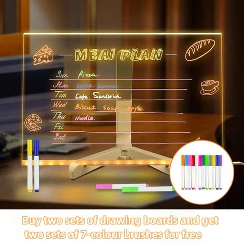 🎁Creative Rewritable Acrylic LED Message Board 🎨 (set come with 7 Pens)