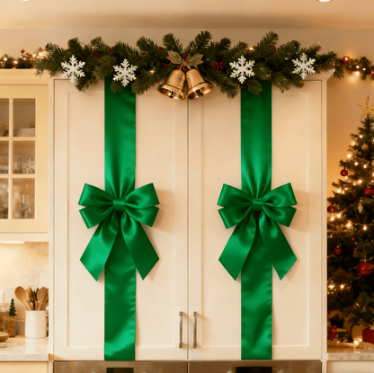 🎀 Elegant Red Christmas Cabinet Bows – Simple, Reusable, and Perfect for Every Celebration 🎉