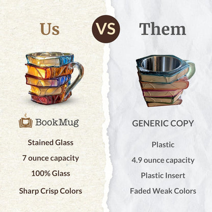 Artisan Stained Glass Book Stack Mug - Handcrafted Elegance Meets Your Favorite Reading Ritual📚