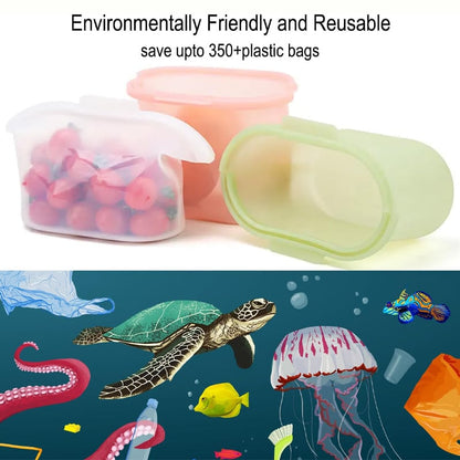 1000ML Reusable Silicone Food Storage Freezer Bags