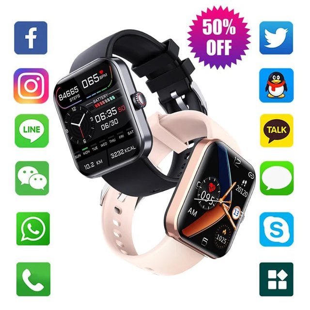 [All day monitoring of heart rate and blood pressure] Bluetooth fashion smartwatch