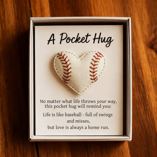 ⚾Baseball Pocket Hug with Gift Card💌Handmade with Real Baseballs