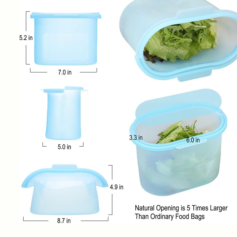 1000ML Reusable Silicone Food Storage Freezer Bags
