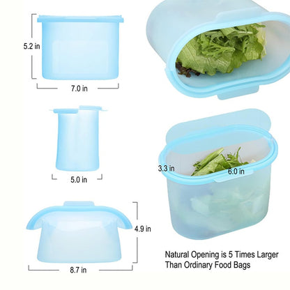 1000ML Reusable Silicone Food Storage Freezer Bags