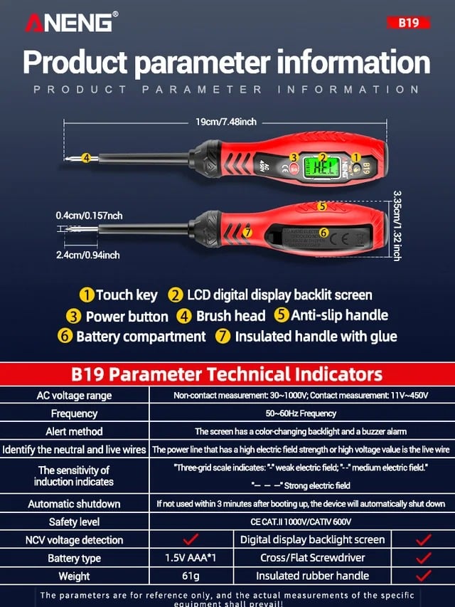 High-precision intelligent digital display test pencil