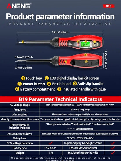High-precision intelligent digital display test pencil