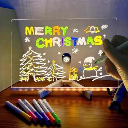 🎁Creative Rewritable Acrylic LED Message Board 🎨 (set come with 7 Pens)