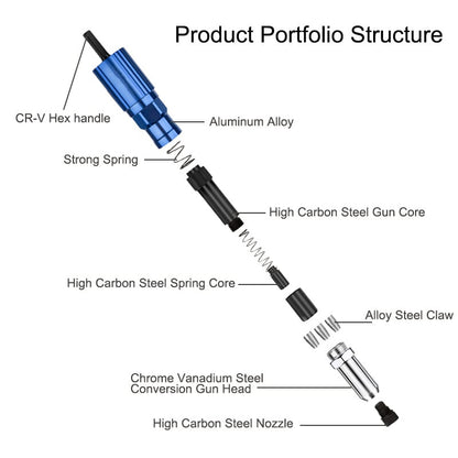 🎉Professional Rivet Gun Adapter Kit with 4Pcs Nozzle Bolts