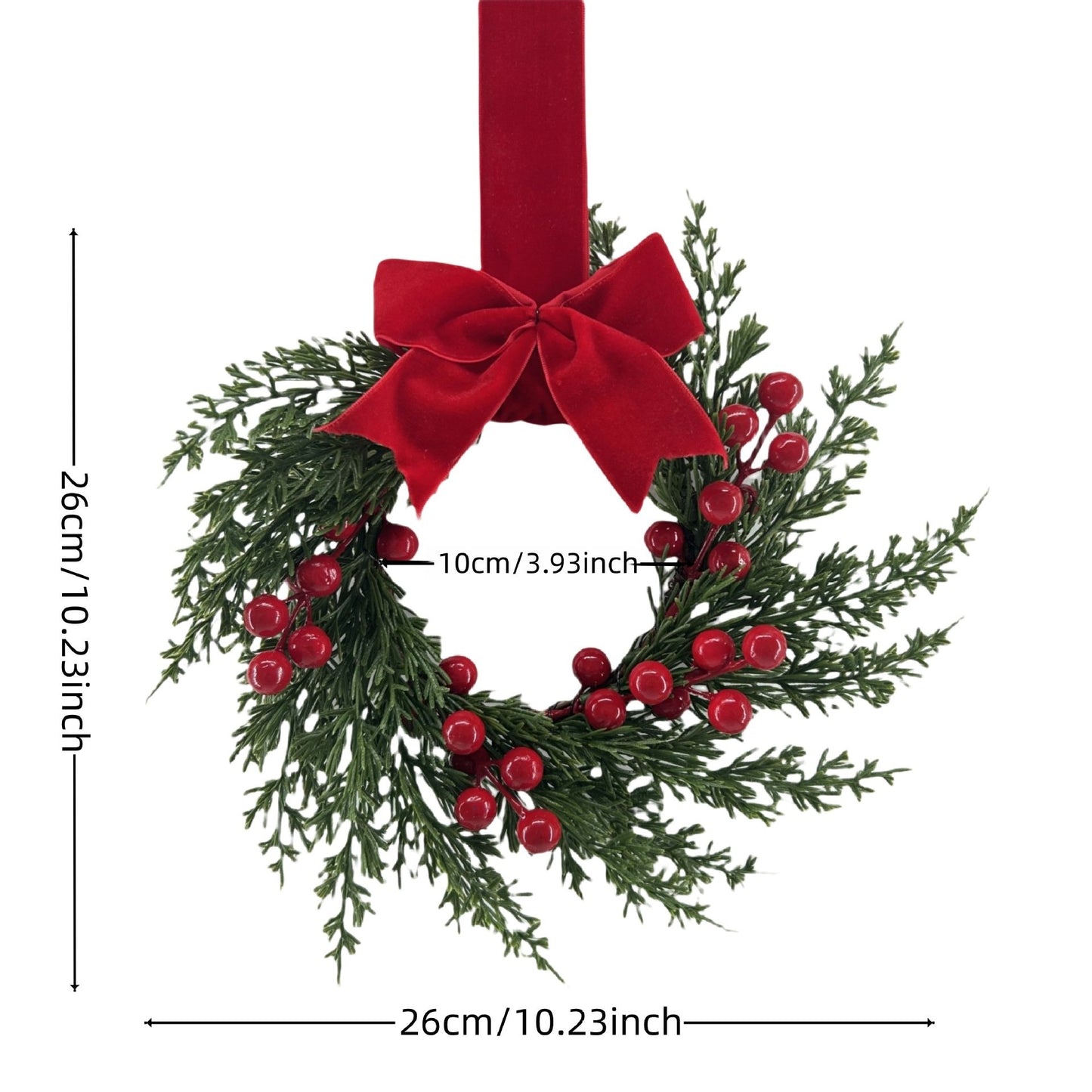 🎄Early Christmas Sale🔥Christmas Mini Cabinet Wreath with Ribbon Bows