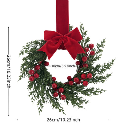 🎄Early Christmas Sale🔥Christmas Mini Cabinet Wreath with Ribbon Bows